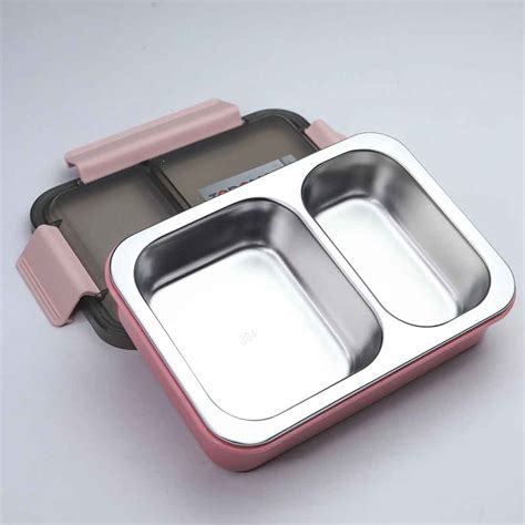 tedemei stainless steel lunch box|Amazon.com: Tedemei Stainless Steel Leak Proof 2 Grid Lunch .